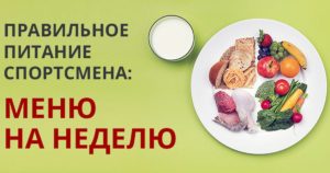 Правильное спортивное питание меню на неделю