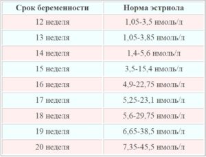 Эстриол свободный при беременности 17 недель