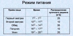 Режим питания по часам взрослого человека