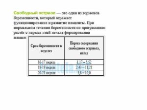 Эстриол свободный при беременности 17 недель