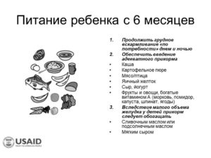 6 месяцев ребенку кормление