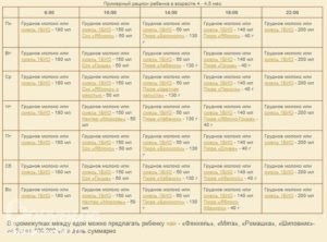 Режим дня в 6 месяцев с прикормом