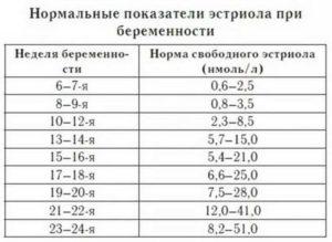 Эстриол свободный при беременности 17 недель