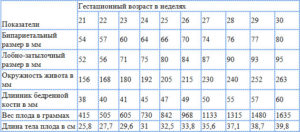 Бпр плода в 20 недель